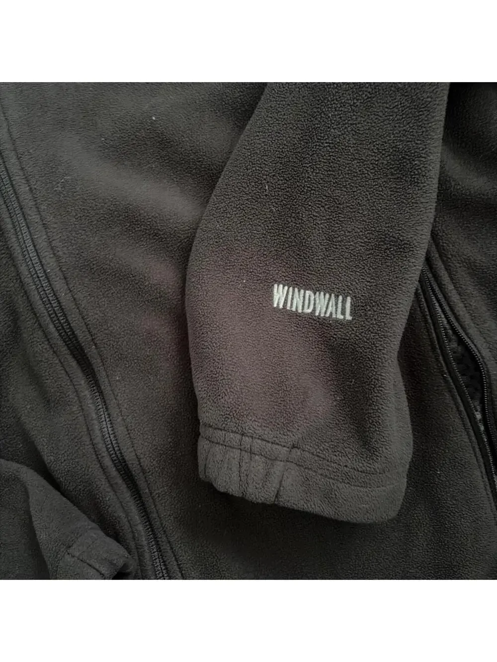 The North Face Men's Black Full Zip Fleece Jacket Logo Size M Outdoor Windwall